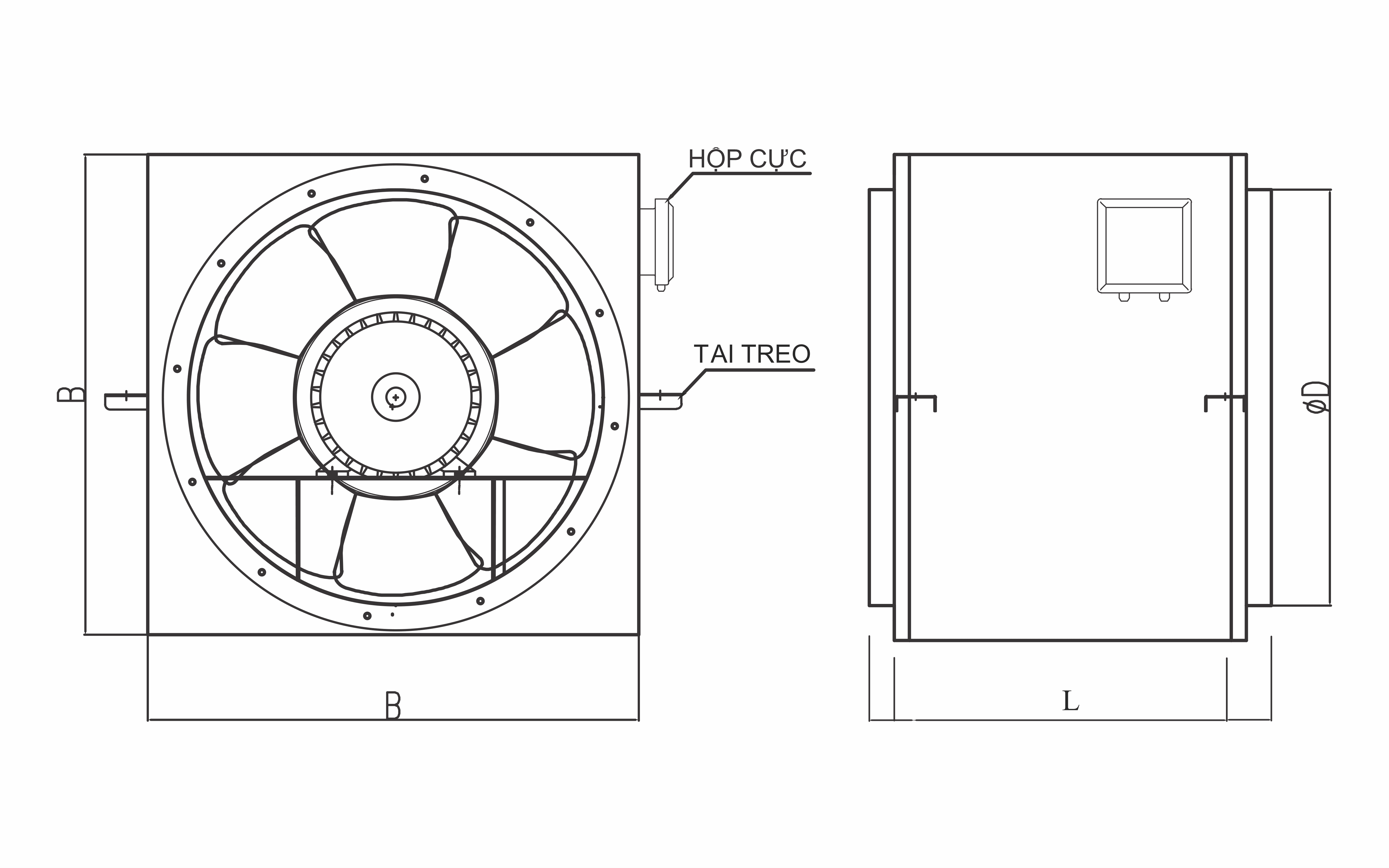 Quạt Hướng Trục Bọc Hộp  - 2